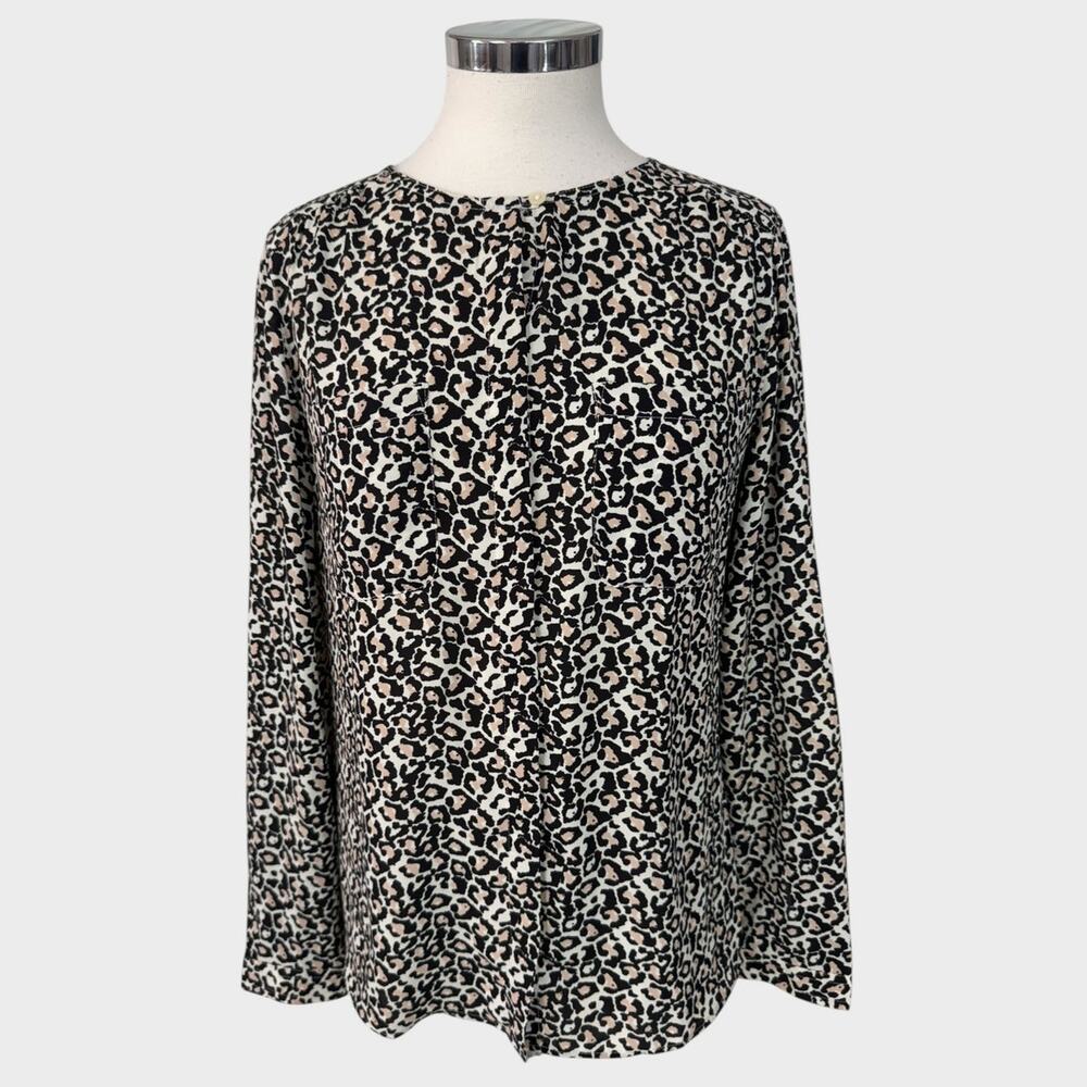 Ann Taylor LOFT Womens Small Blouse 100% Polyester Cheetah Print